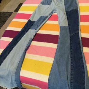 Hollister patch work ultra high rise mom jeans